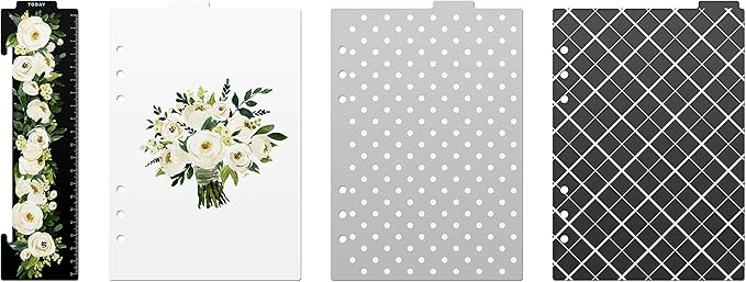 Discagenda Rosa Blanca Today Marker Ruler and Dividers Set for Planner Personal Organizer, Ringbound A5 (5.8x8.3in)