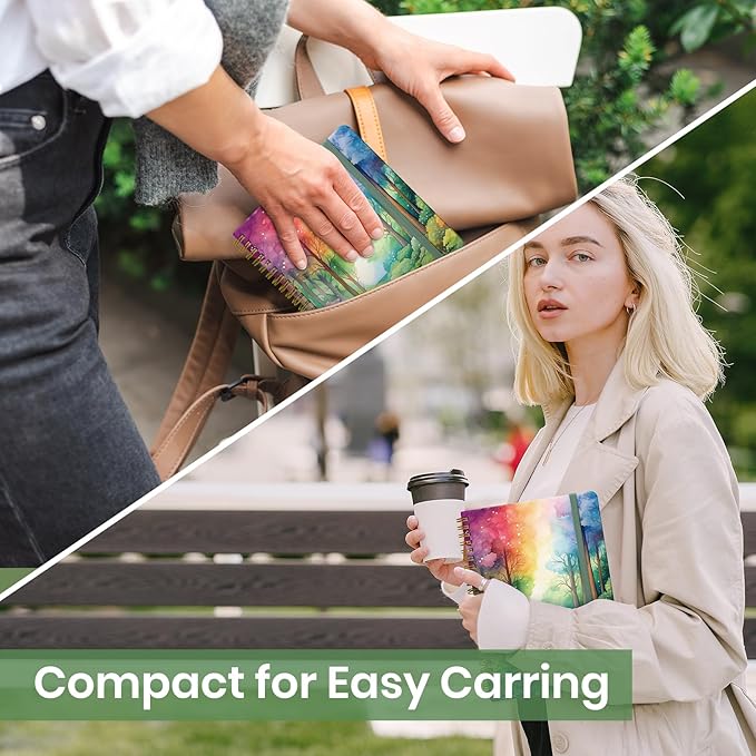 Lined Spiral Journal Notebook for Women, A5 College Ruled Journals for Writing, Hardcover Notebooks for Work, Note Taking and Office School Supplies,140 Pages - Mystic Forest