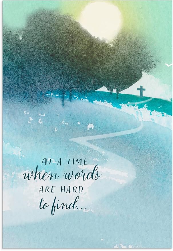 DaySpring - When Words are Hard to Find - 4 Watercolor Greeting Card Design Assortment with Scripture - 12 Sympathy Boxed Cards & Envelopes (U1204)