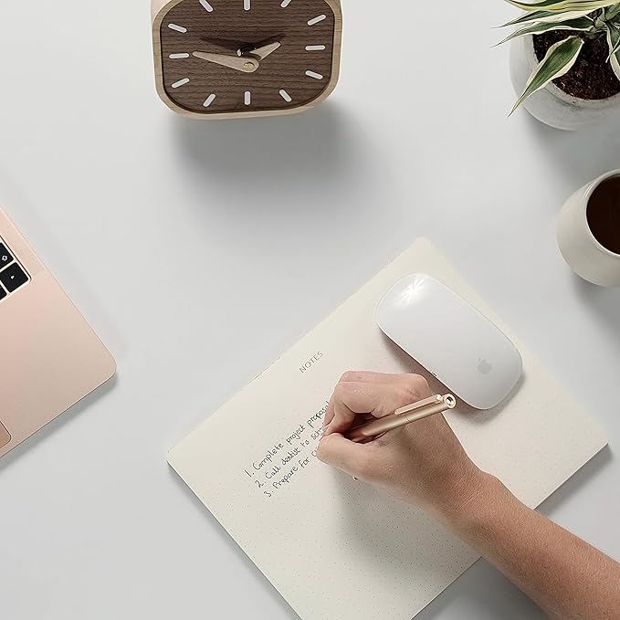 Mouse Pad Notepad for Professionals, 3 Pack, 9.8" x 7.9", 150 Sheets (50 Each), Minimalist, Gold Foiled, Dotted Layout, Executive's Desk Note Pad, To Do List Notepad, Eco-friendly, FSC™ Certified Planner Pad