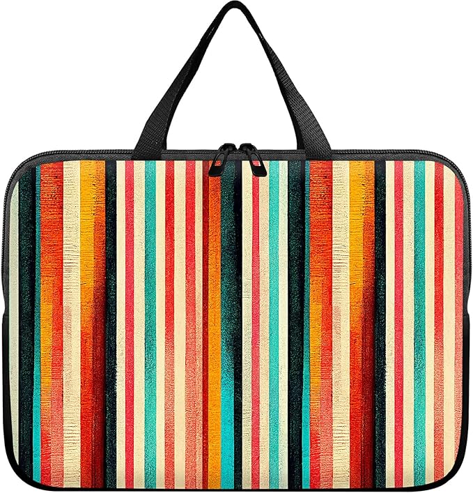 Laptop Sleeve Case Bag 15 inch, Colorful Vertical Stripes Slim Carrying Case Durable Handbag Travel Laptop Bag for 15 inch MacBook Air M3/M2/15 Pro/Surface Laptop 7/6/5/4/3/ Dell XPS 15 Plus