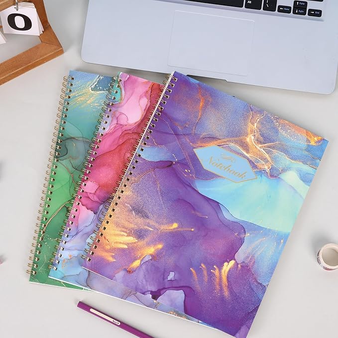 LABUK 3 Pack Spiral Notebook College Ruled Notebook, Aesthetic Journaling Notebooks for Work School Office Home, 3 x 120 Pages, 8.5 x 11 Inches Notebooks for Valentine Gifts