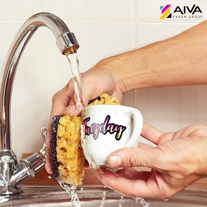 Printable Vinyl Sticker Paper for Laser Printer - Glossy White - 30 Self-Adhesive Sheets - Waterproof Decal Paper - Standard Letter Size 8.5"x11"