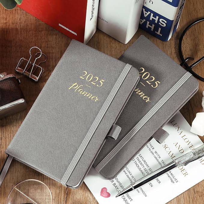 2025 Pocket Planner - Pocket Planner 2025, Weekly & Monthly Planner from JAN 2025- DEC 2025, 6.3''×3.8'', Small Planner for Purse, Pen Loop, Inner Pocket, 2 Bookmark