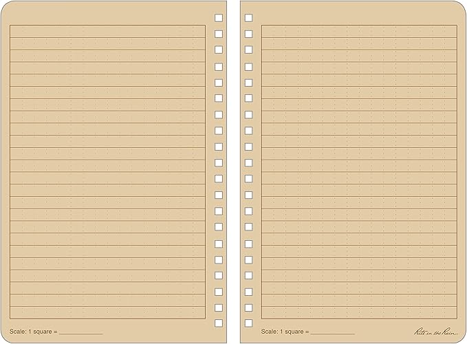 Rite in the Rain Weatherproof Side Spiral Notebook, 4.625" x 7", Brown Weatherproof Notepad, Universal Page Pattern (No. 473)