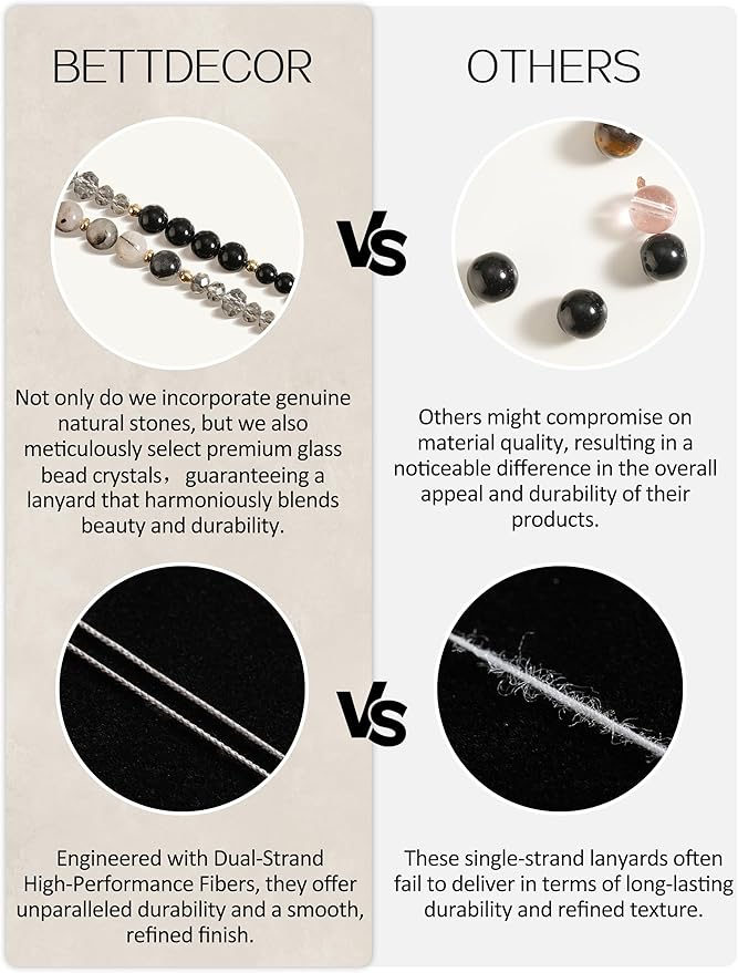 Lanyards for ID Badges and Keys,Natural Stone Beaded Teacher Lanyard for Women,Retractable Lanyard Cute Lanyard