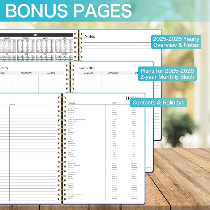 Monthly Planner 2025-2026, 2025 Calendar 24 Months Planner, JAN 2025 - DEC 2026, 7.4"x9.4", Personal Organizer with Monthly Goals, To-Do List, Habit Tracker, 24 Monthes for School Office Home Planning