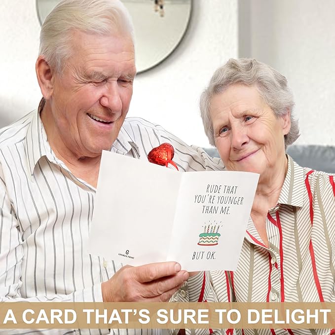 Funny Birthday Cards For Women Men, Happy Birthday Greeting Card for Her Sister Girlfriend, Husband Wife Birthday Gift, 30th 40th 50th 60th Blank Birthday Card for Best Friend with Envelope & Sticker