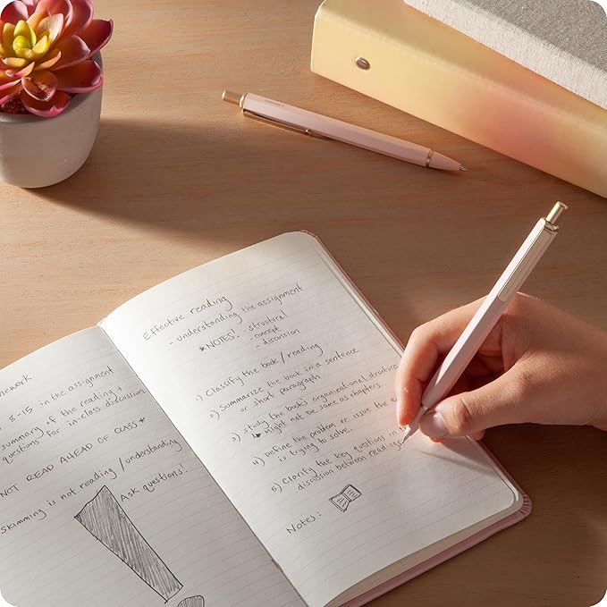 U Brands Cambria Mechanical Pencils, Set of 2, Blush Pink, Soft Touch, Medium (0.7 mm) Point, Lead and Eraser Refills