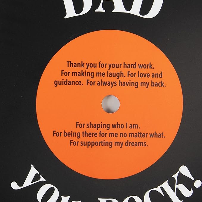Bee! Father's Day card | Gifts for Dad from daughter, son, kids, wife | Vintage Dad Birthday card | Dad you Rock! - For the Record Vynil Card