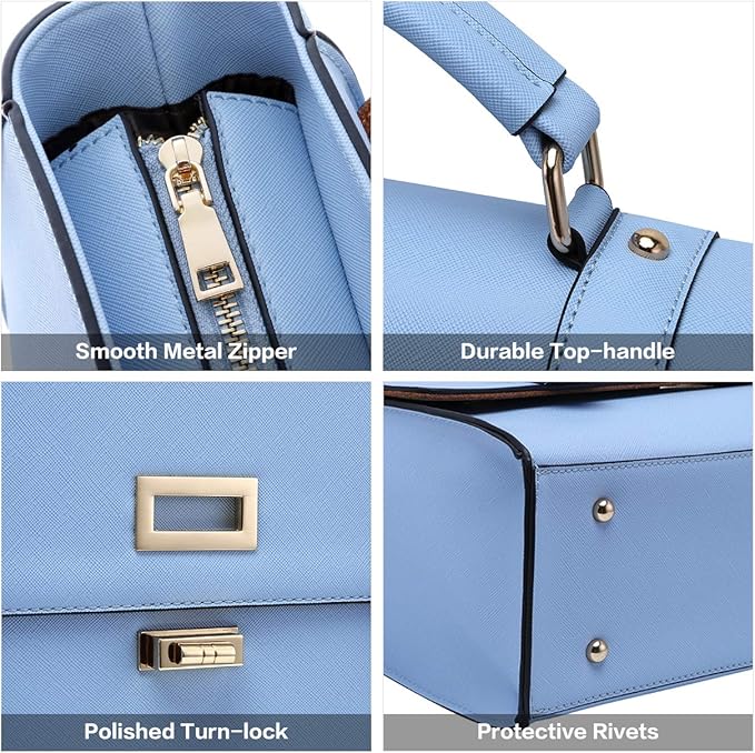15.6-Inch Laptop-Briefcase-for-Women,Work-Bags Unique Laptop Messenger Bag Satchel-Bag Laptop-Computer Bag with Professional Padded Compartment for Tablet Notebook Ultrabook-Baby Blue Jay