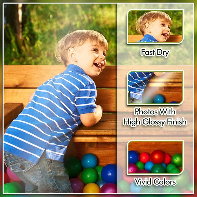 Koala Double Side Thin Glossy Photo Paper 8.5x14 Inches Legal Size 120gsm 100 Sheets Compatible with Inkjet Printer and Dye Ink 32LB