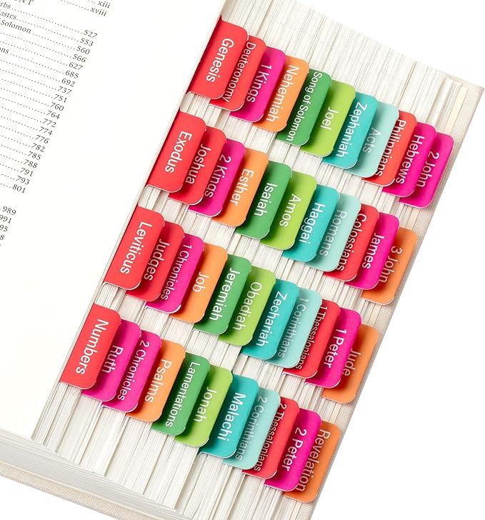 Mr. Pen- Bible Tabs, 75 Tabs, Neon Laminated Bible Tabs for Women and Men, Bible Tabs for Study Bible, Bible Index Tabs, Bible Book Tabs, Bible Labels Tabs, Bible Tabs