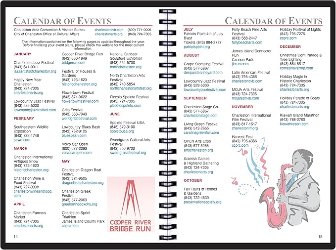 2025 Datebook & City Themed Planner – Resource Guide with Daily, Weekly & Monthly Views – 3-Year Reference Calendar - Multi-Purpose Travel Notebook Guide & Adventure Diary (Charleston '25)