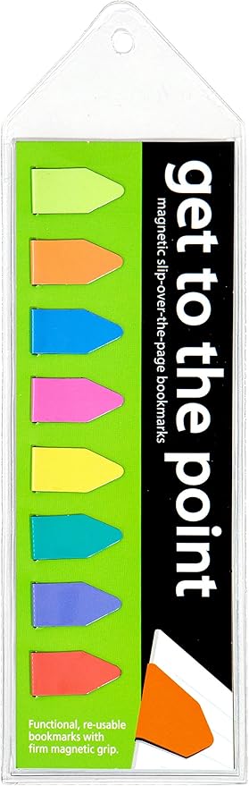 Get to the Point - Magnetic Arrow bookmarks - NEON- Set of 8 - Arrow Line Book Marker Pack is Ideal for Men, Women, Teachers, Librarians, Teens & Kids! Great for School, Work & Readers on all levels.
