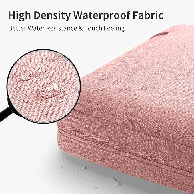 Laptop Shoulder Bag, 13-13.3-14-15-15.4-15.6-16-17.3-18 Inch Laptop/Tablet, Water-Repellent Fabric, Business for Men Women (15-16 inch, Pink)