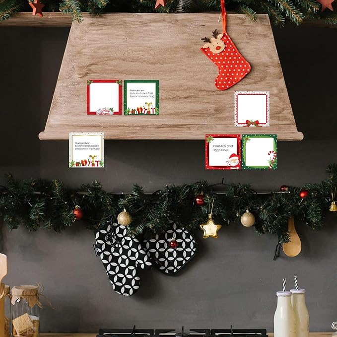 18 Pieces Christmas Sticky Notes Christmas Design Self-Adhesive Note Pads Winter Sticky Memo Notes for School Office Home Supplies Students Teachers Presents