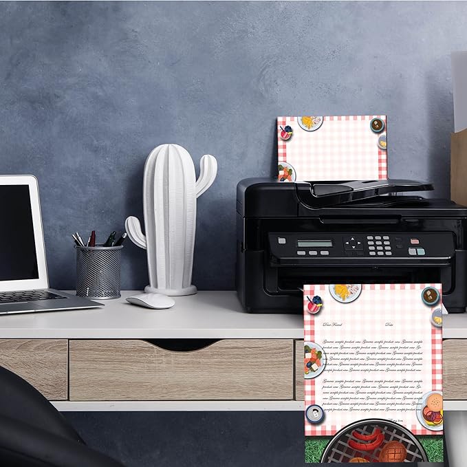 Summertime Backyard BBQ Letterhead Laser & Inkjet Printer Paper, 100 pack
