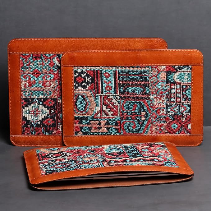 13-13.3 Inch Laptop Sleeve Compatible With MacBook Pro 13 M2(2022) M1(2021) Genuine Leather Laptop Case, Laptop Cover Compatible With MacBook Air 13 M3 M2 M1(2020) Laptop Protective Pouch,Brown