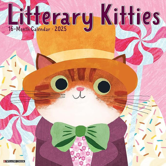 Willow Creek Press Litterary Kitties Monthly 2025 Wall Calendar (12" x 12")