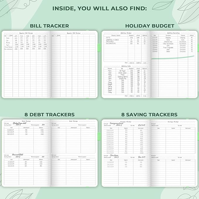 GoGirl Budget Planner – Monthly Financial Planner Organizer Budget Book. Expense Tracker Notebook Journal to Control Money, A5 (Mint Green)