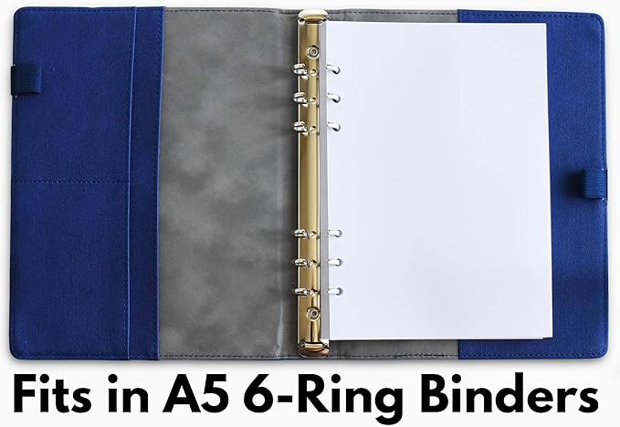 A5 Blank Paper, 160 GSM, 6-Hole Punched, 160 Sheets/320 Pages, White, 148mm x 210mm (5.83 in. x 8.27 in.)