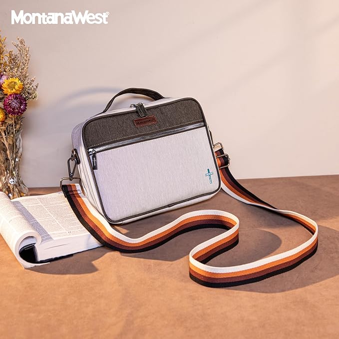 Montana West Bible Covers for Women Bible Cases with Leather Bookmark Protective Crossbody Carrying Book Case for Church Travel Gift