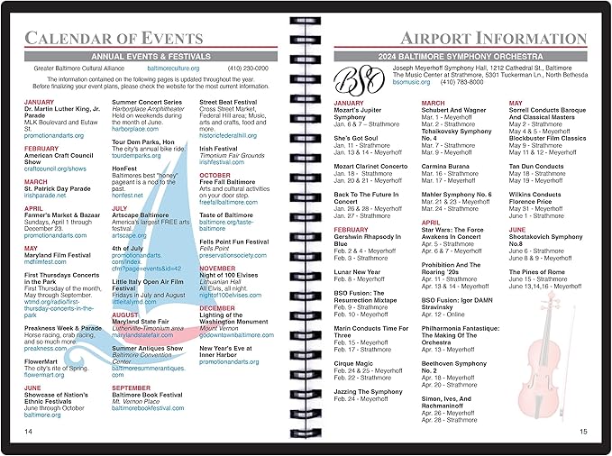 2025 Datebook & City Themed Planner – Resource Guide with Daily, Weekly & Monthly Views – 3-Year Reference Calendar - Multi-Purpose Travel Notebook Guide & Adventure Diary (Baltimore '25)