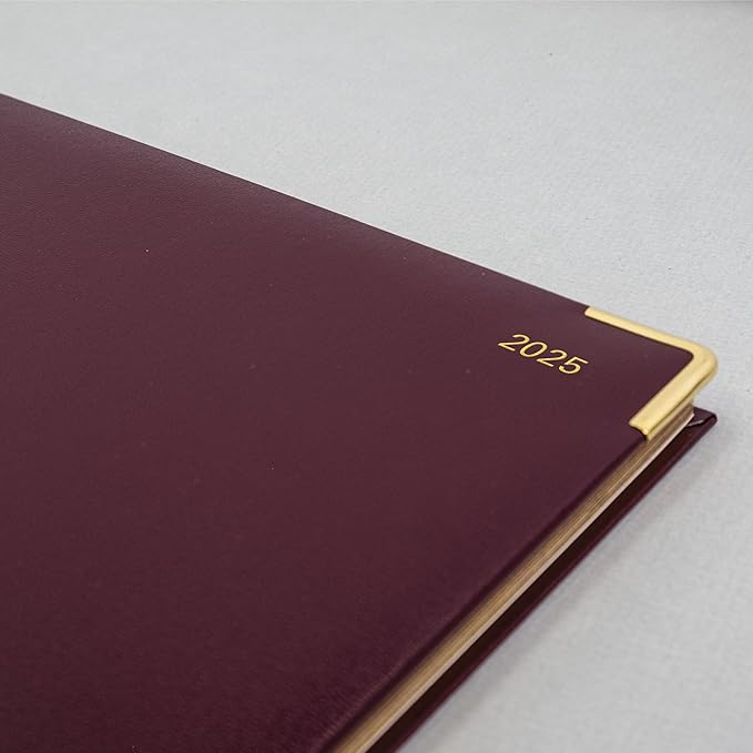 Letts of London Classic Quarto Vertical Week to View Planner 2024 with Appointments, 10.47-inch Height, Burgundy, Office and School Supplies