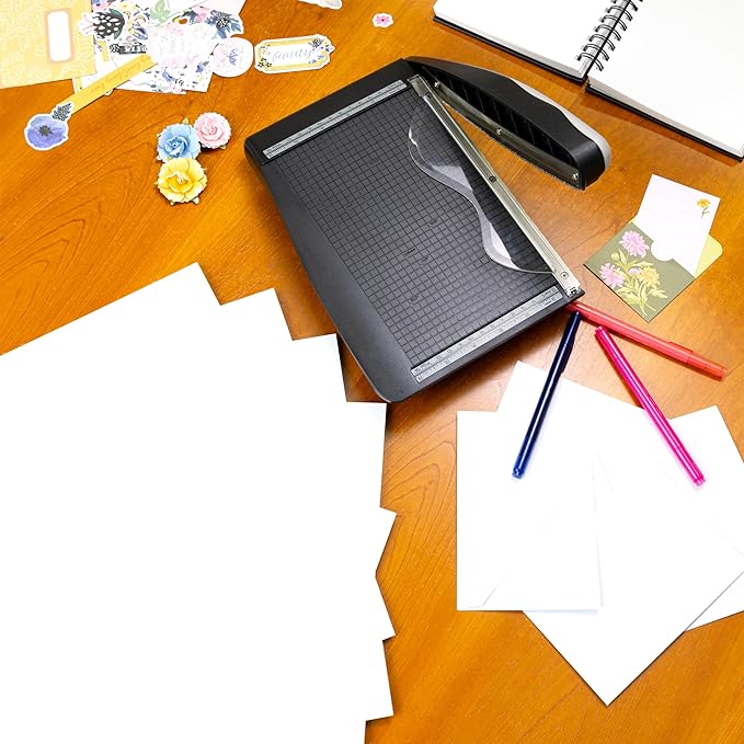 Cardstock 12 x 12 Paper Pack - 65lb Smooth Card Stock for Crafts, Cardmaking, Art Projects - 50 Square Scrapbook Sheets - Double Sided with Solid Core, Brilliant White