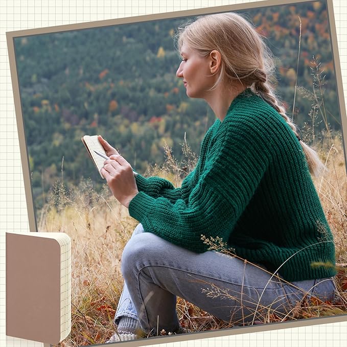 Outus 36 Pcs Pocket Notebook Mini Journal 2.5" x 4" Kraft Paper Mini Notepad Bulk Softcover Pocket Notepad Memo Diary Subject Notebooks for Student Traveler School(Dark Color)