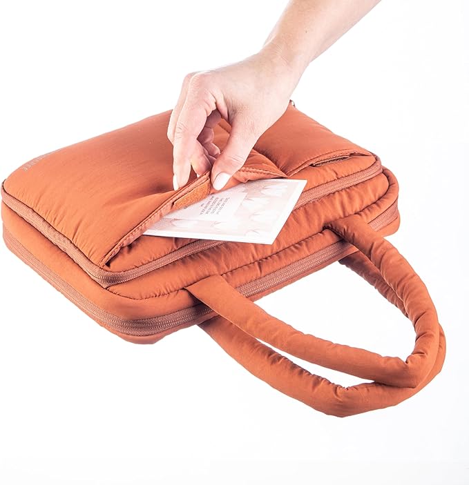 DiverseBee Large Bible Cover with Handles, Bible Carrying Case for Women, Bible Tote Bag, Book Cover, Bible Accessories Gift (Terracotta)