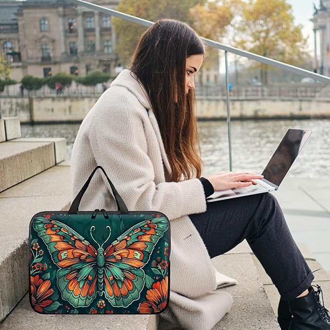 Laptop Sleeve Case Bag 15 inch, Art Moth Slim Carrying Case Durable Handbag Travel Laptop Bag for 15 inch MacBook Air M3/M2/15 Pro/Surface Laptop 7/6/5/4/3/ Dell XPS 15 Plus