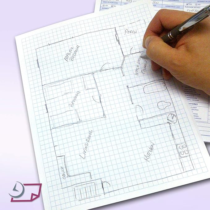 Graph Paper Pad for Blueprint Drawings, Drafting, Engineering Drawing, and Planning - Graph Paper 8.5x11 Blueprint Quadrille Grid Paper Pads with Blue Lines, High Brightness 50 Sheets (1-Pack)