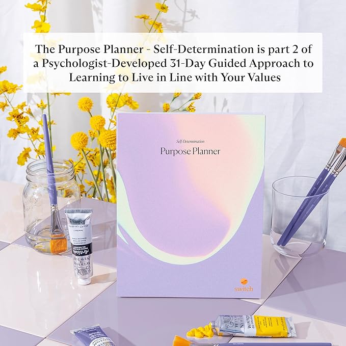 Switch Research Purpose Planner "Self-Determination": Psychologist-Backed Goal Planner for Developing a Life of Purpose - 31-Day Undated Productivity Planner - Guided Prompts, Techniques, and Insights