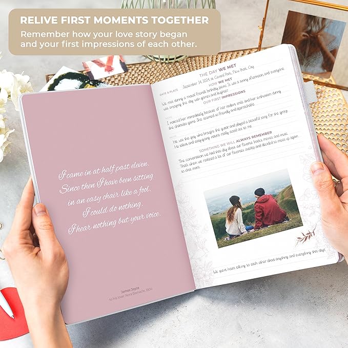 Clever Fox Anniversary Journal – Couple Memory Book & Photo Album with Writing Space – Wedding, Bridal Shower & Married Couple Gifts (White)