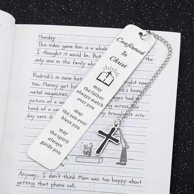 Christmas Gifts for Him, Baptism Gifts for Boys Men, Bible Bookmark Ordination Gifts for Youth Pastor Christian Gifts for Men Priest Preacher Religious First Confirmation Cross Religion Bookmark