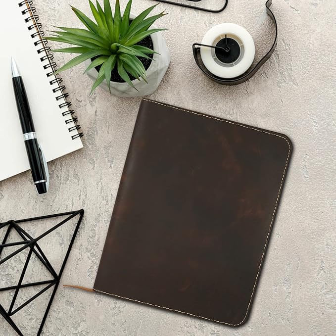 Large Size Journal Cover for hard cover notebook, Rustic Leather Journal Cover (8.5 x 11 inches), Full Grain Leather Journal Cover, Handmade - Brown