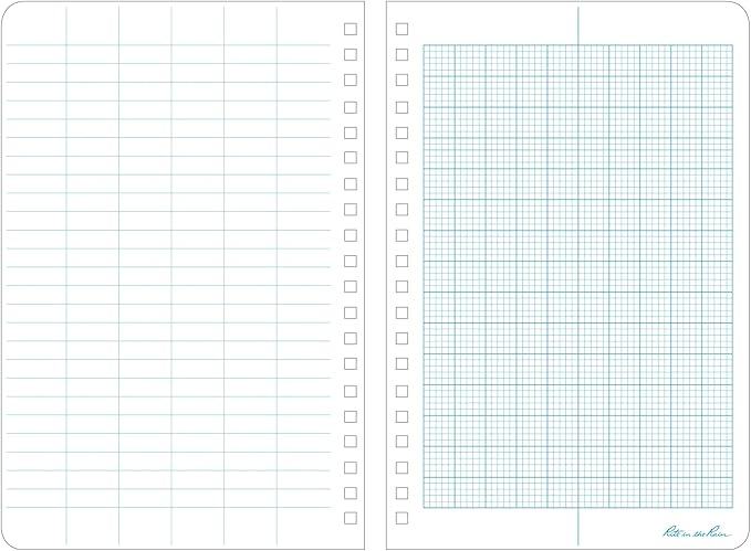 Rite In The Rain Weatherproof Side Spiral Notebook, 4.625" x 7", Yellow Cover, Metric Field Pattern (No. 363)