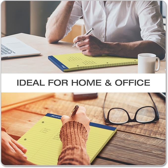 Ampad Evidence Dual Pad, Narrow/Margin Ruled, Size 8.5 x 11.75 Inches, Canary Paper, 100 Sheets Per Pad (20-246),