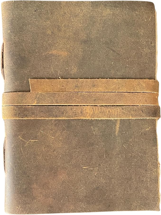 URBAN LEATHER Rustic Vintage Medieval Journal Old Deckle Edge Pages for Men Women to Write in, Gift for Artist Drawing Sketchbook Travel Writing Notebook for Him & Her, Thick Blank Unlined Page