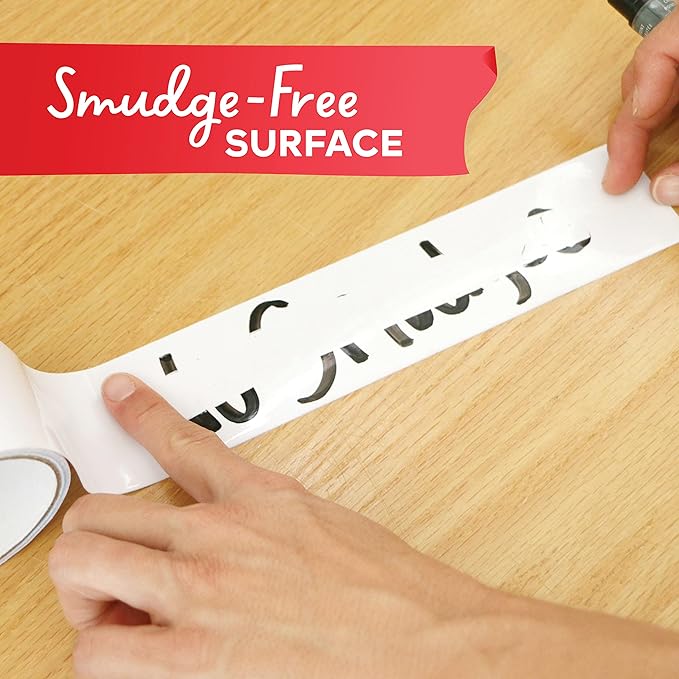 XFasten Dry Erase Tape White 2-Inch x 30-Feet Zero Smudging Ghosting-Free Whiteboard Tape, Reusable Dry Erase Labels for Storage Bins, Sentence Strips for Teachers