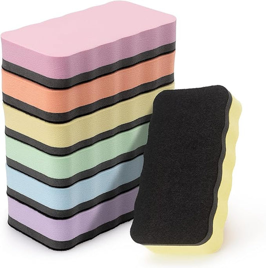 Tamaki Magnetic Whiteboard Eraser, Dry Eraser Board Erasers, Dry Erasers for White Board, Whiteboard Erasers for Kids Classroom, 6 Colors (6 Pack, Pastel Wavy)