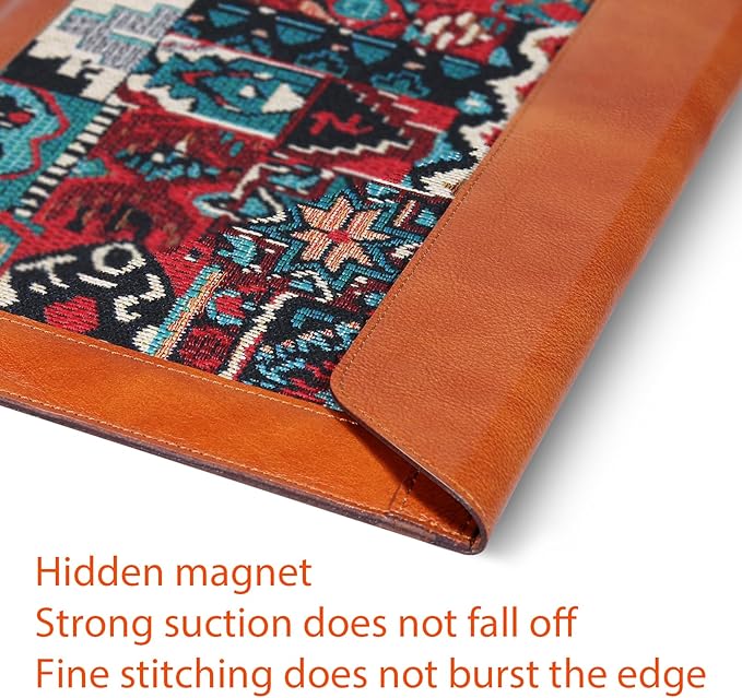 13 Inch Laptop Sleeve for MacBook Pro 13 M2(2022) M1(2021) Laptop Case, Genuine Leather Laptop Cover for MacBook Air 13 M3 M2 M1(2020), Laptop Protective Pouch for 13-13.3 inch Notebook,Brown