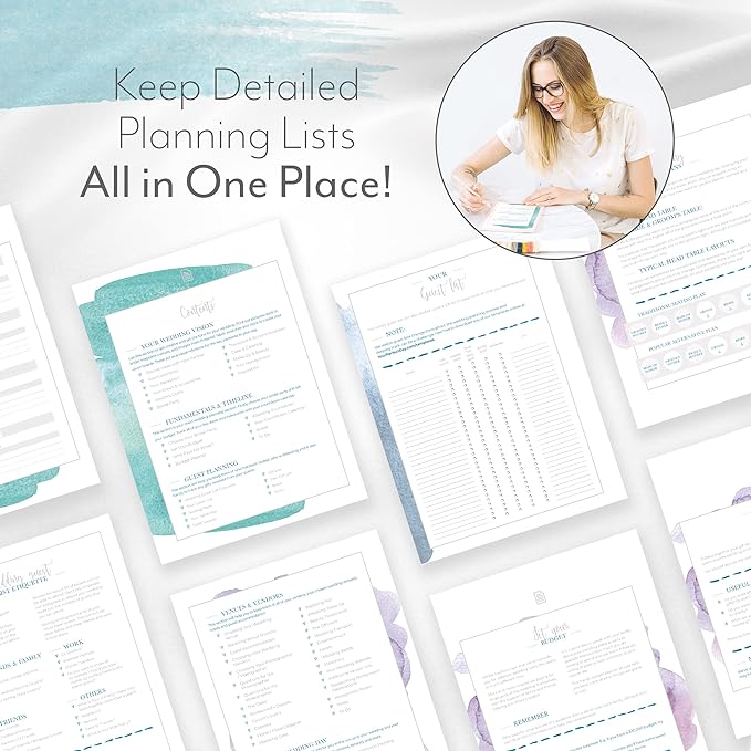 Your Perfect Day Wedding Planner and Organizer - Step-by-Step Guide, Advice, Checklist - Includes Customizable Countdown Calendar (WATERCOLOR)