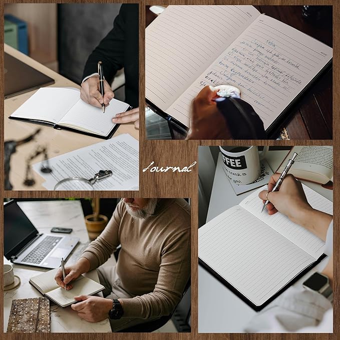 Leather Journal for Men Soft Cover 256 Pages Lined Journals for Writing A5 Lion Journaling Notebooks Vintage Inspirational Diary, 5.7" x 8.3", Black