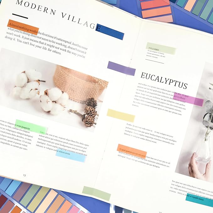 SIQUK 4200 Pieces Sticky Tabs for Annotating Books Tabs Morandi Sticky Flags Clear Transparent Page Markers Strip Page Flags Colored Tabs Writable and Repositionable Book Annotation Tabs