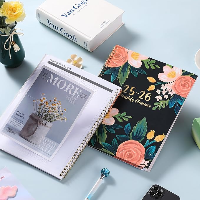 2025-2026 Monthly Planner/Calendar - JAN 2025 - DEC 2026, 2 Year Monthly Planner 2025-2026, Monthly Planner 2025-2026 with Two-Side Pocket, 9'' x 11'', Monthly Tabs, Sturdy Binding