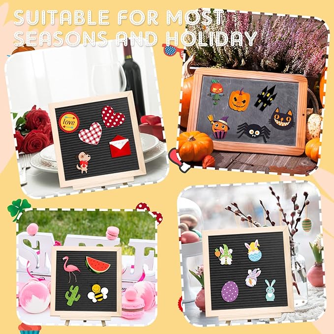 68 Pcs Holiday Seasonal Accessories Icons for Felt Letter Message Board Decorations Cute Symbols Changeable with Adhesive Dots for 4th July Patriotic Independence Day Decor, Board Not Included