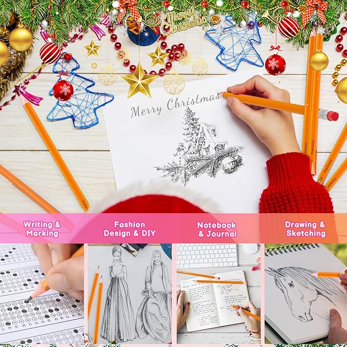 50 Pack Pre-Sharpened #2 Pencils with Erasers, Bulk Valentines Wood Pencils, Number 2 pencils for School Classroom Teacher Supplies, Easter Basket Stuffers, No 2 HB Pencils for Kids Drawing Sketching